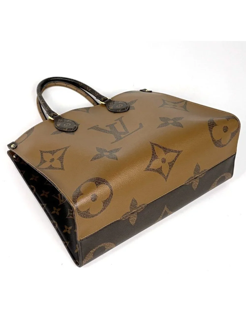 Louis Vuitton On The Go MM Tote 2-Way Shoulder Bag Monogram Giant Reverse Brown